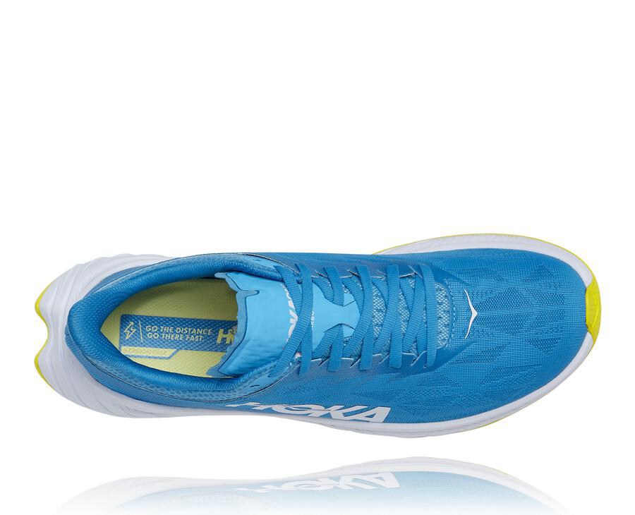 Hoka One One Koşu Ayakkabısı Erkek Mavi/Beyaz - Carbon X 2 - ZO9762315